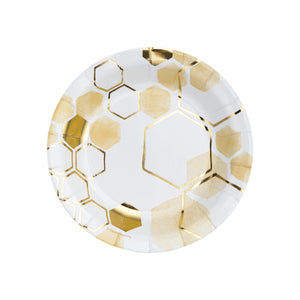 Gold Honeycomb Dessert Plates 8ct | The Party Darling
