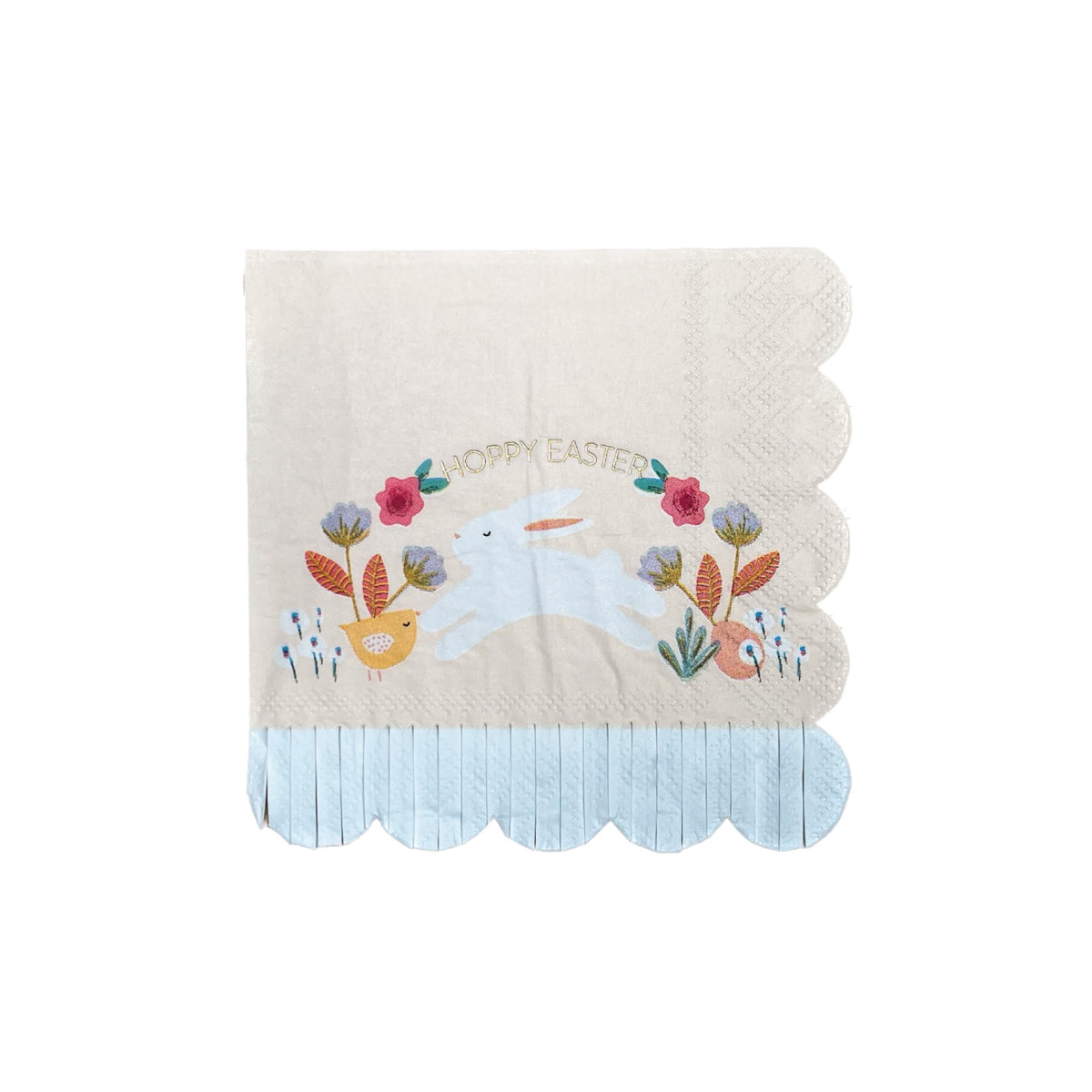Hoppy Easter Fringe Scallop Dessert Napkins 18ct | The Party Darling