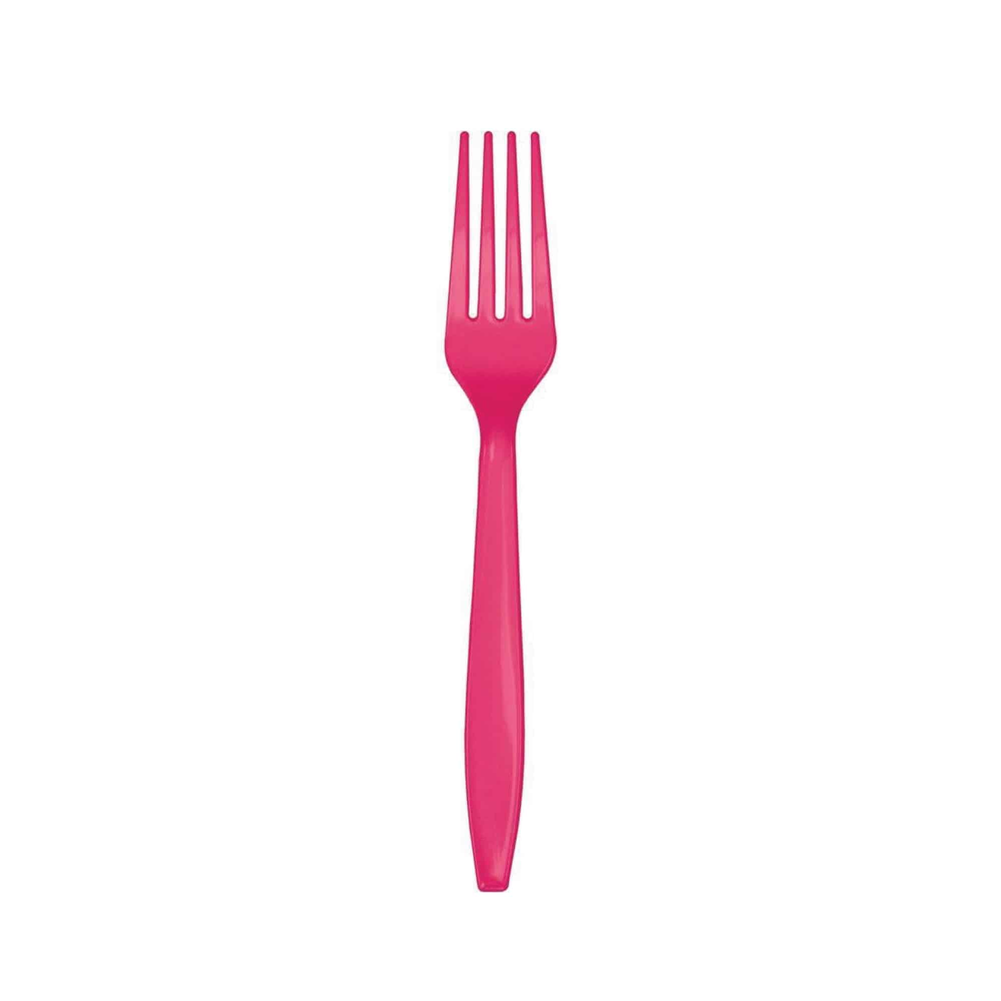 Dark Pink Plastic Forks Service for 24 | The Party Darling
