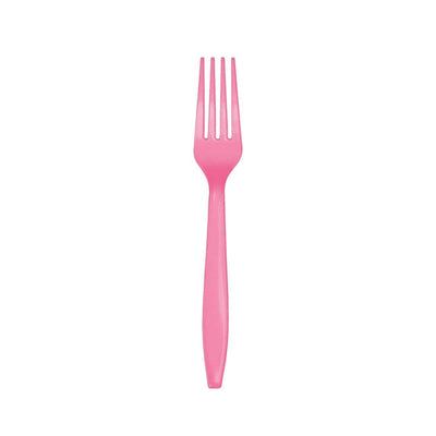 Classic Pink Plastic Forks 24ct