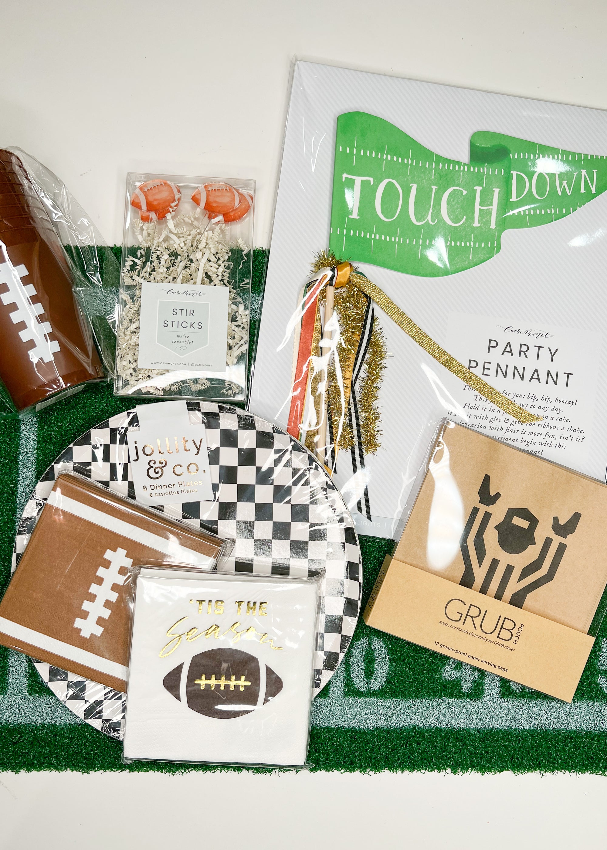 Touchdown Football Pennant Flag | The Party Darling