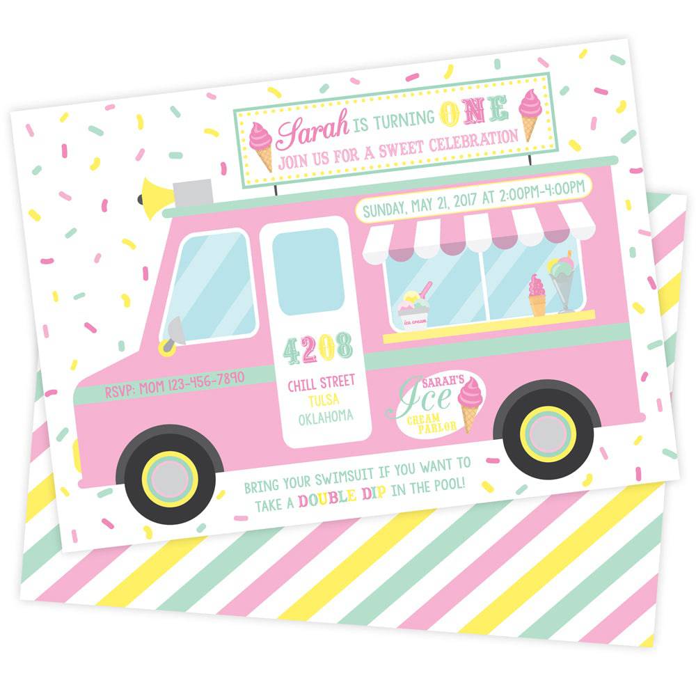 Ice Cream Birthday Party Invitation | The Party Darling