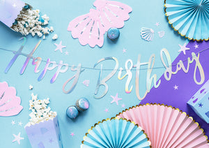 Iridescent Happy Birthday Letter Banner - The Party Darling