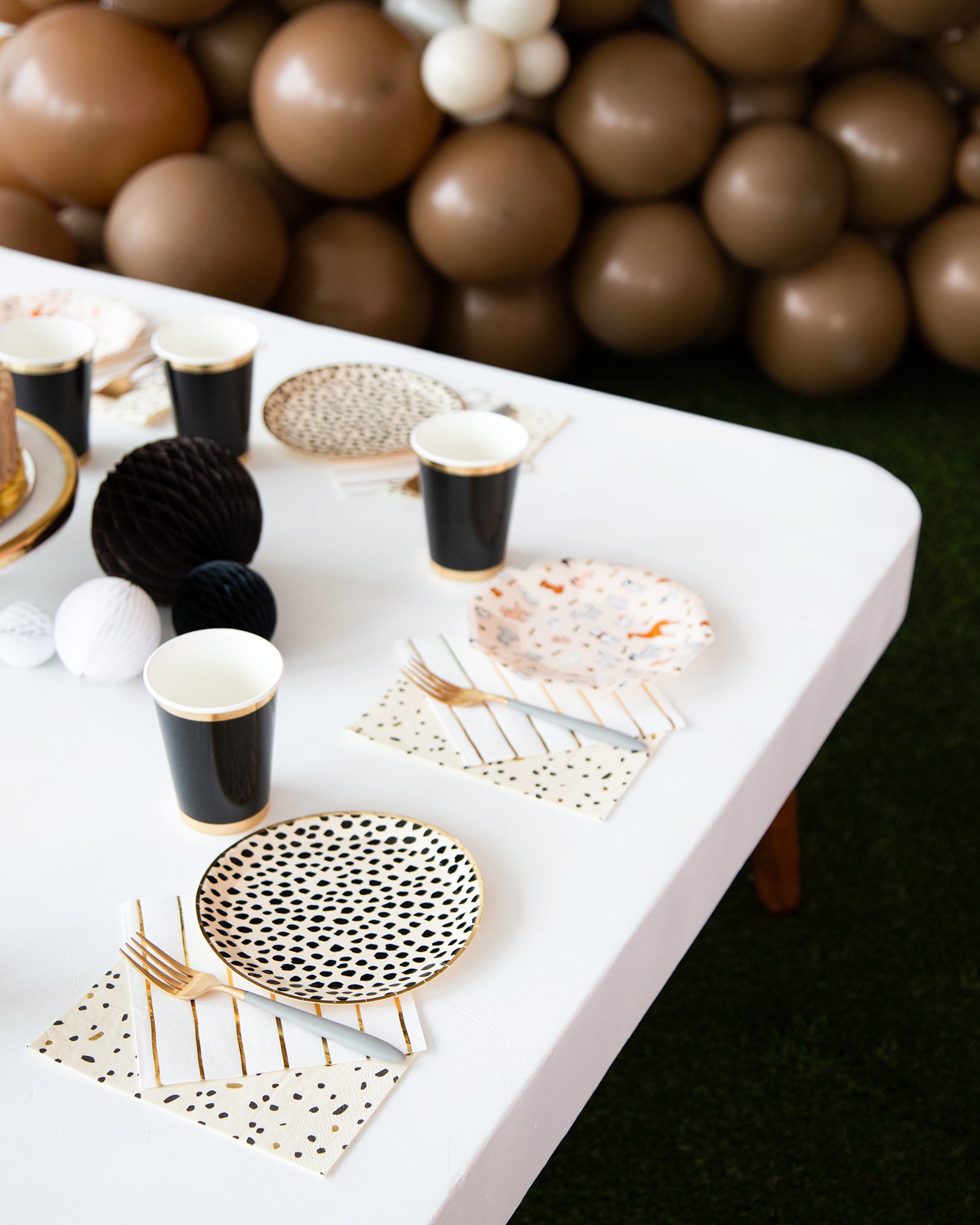 Black & Cream Dot Guest Towels 16ct | The Party Darling