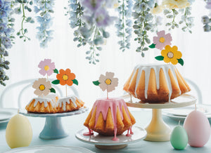 Flower Cupcake Toppers 8ct - The Party Darling