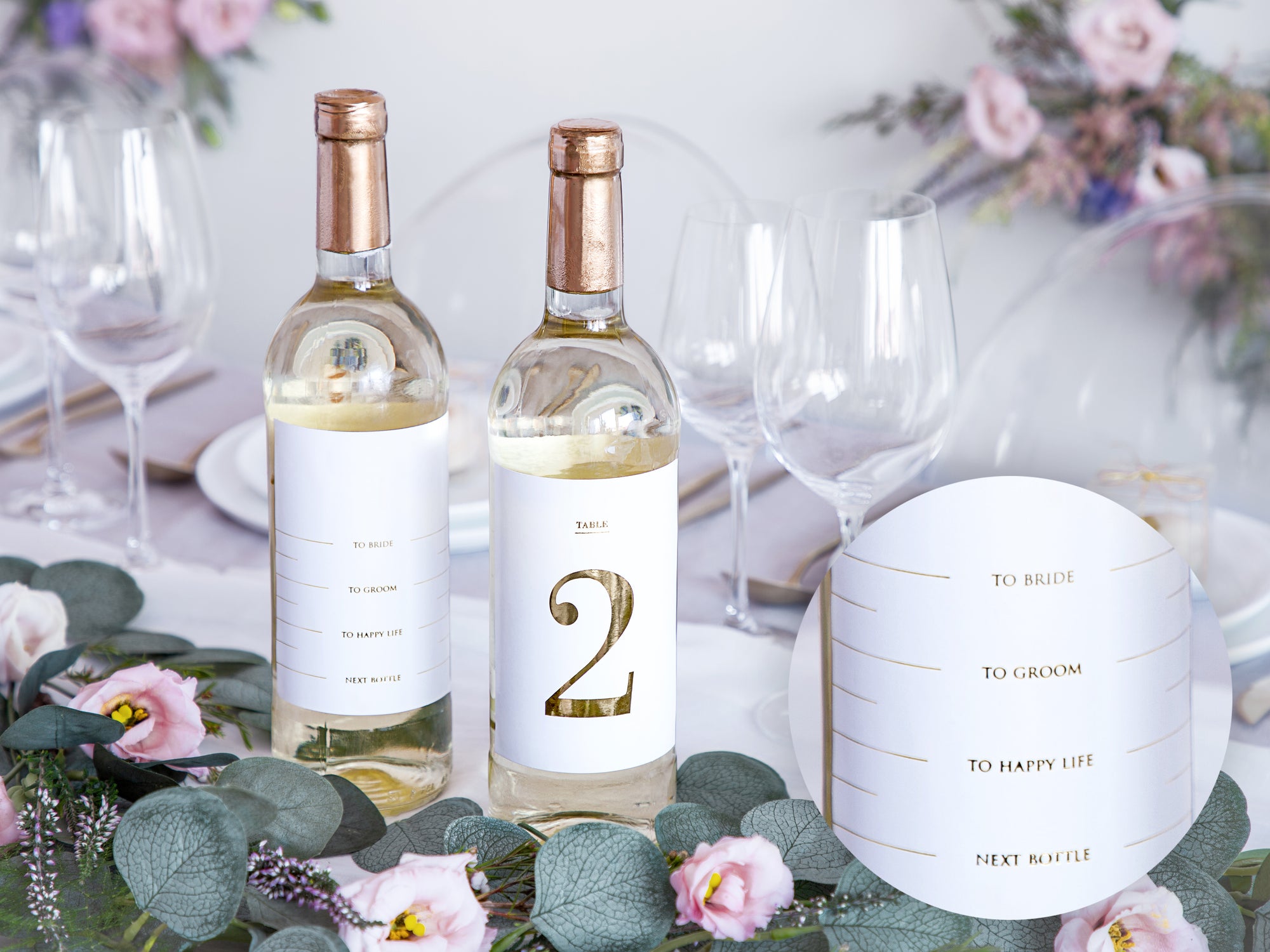 Gold Table Numbers for Wine Bottles (1-15) 30ct | The Party Darling