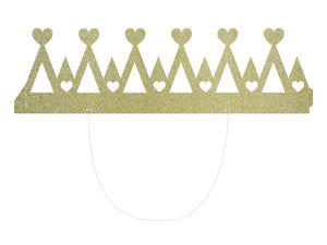 Gold Glitter Love Princess Party Crown 1ct 