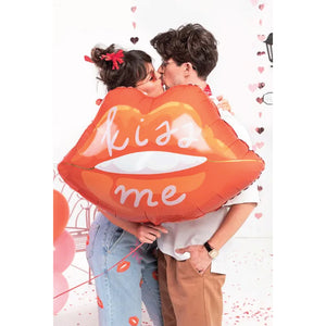 Red Kiss Me Lips Foil Balloon 29in Lifestyle