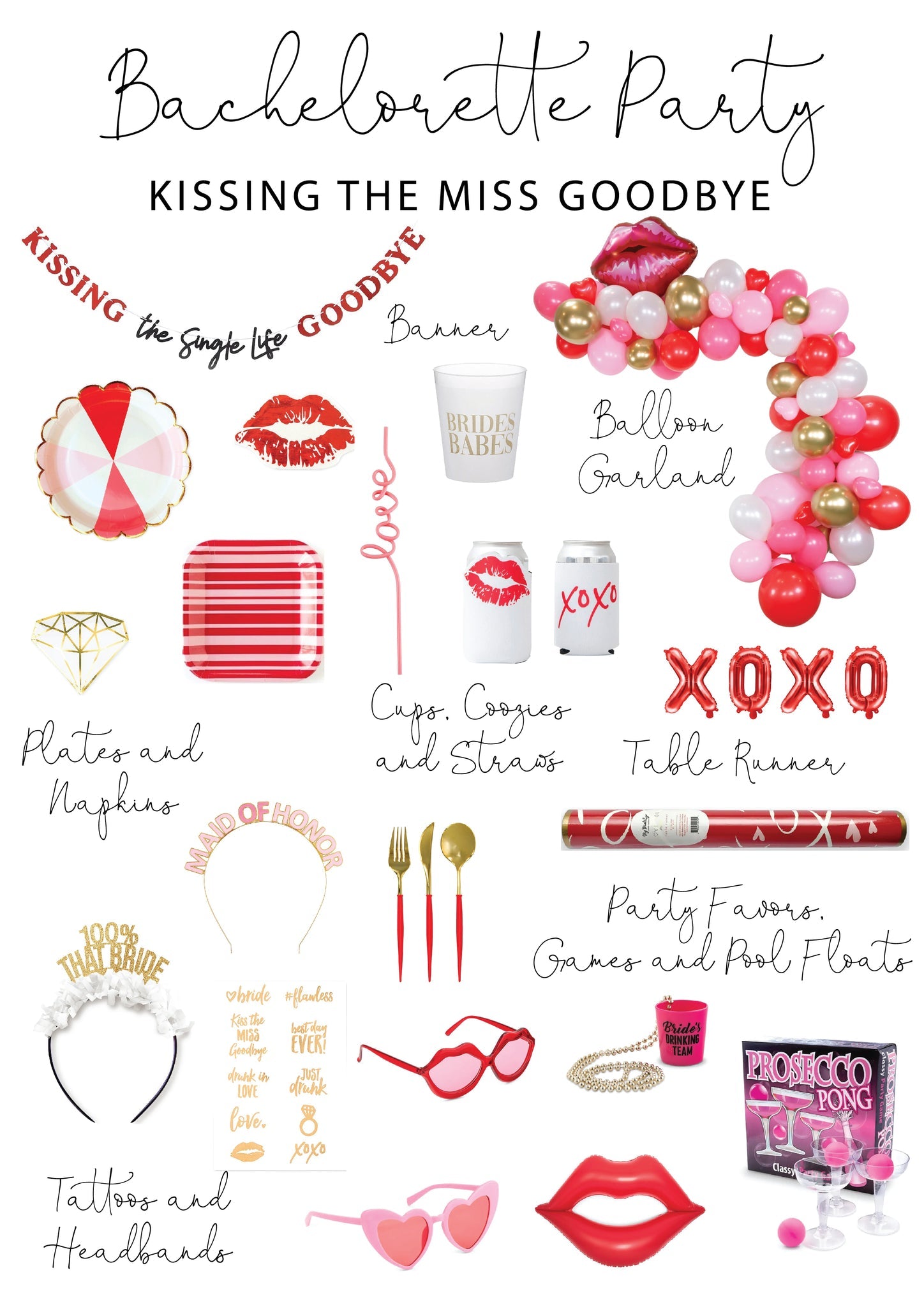 Red Kiss Me Lips Balloon 29in | The Party Darling
