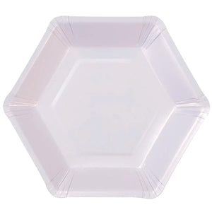 Large Hexagonal Pastel Paper Plates Purple