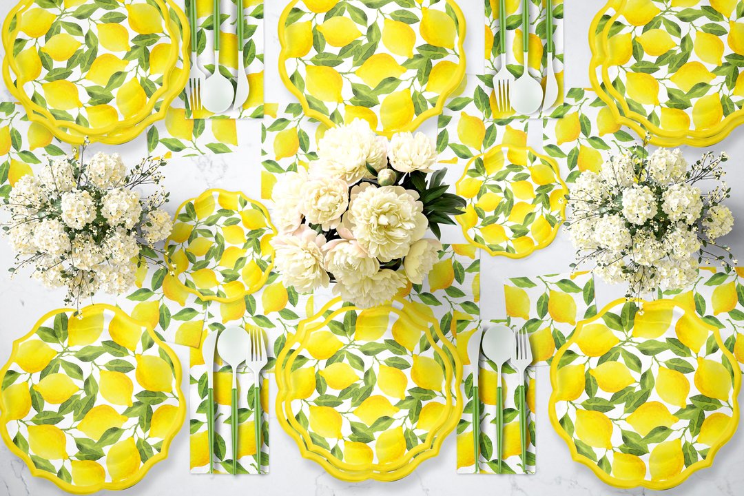 Citrus Lemon Dinner Plates 8ct | The Party Darling