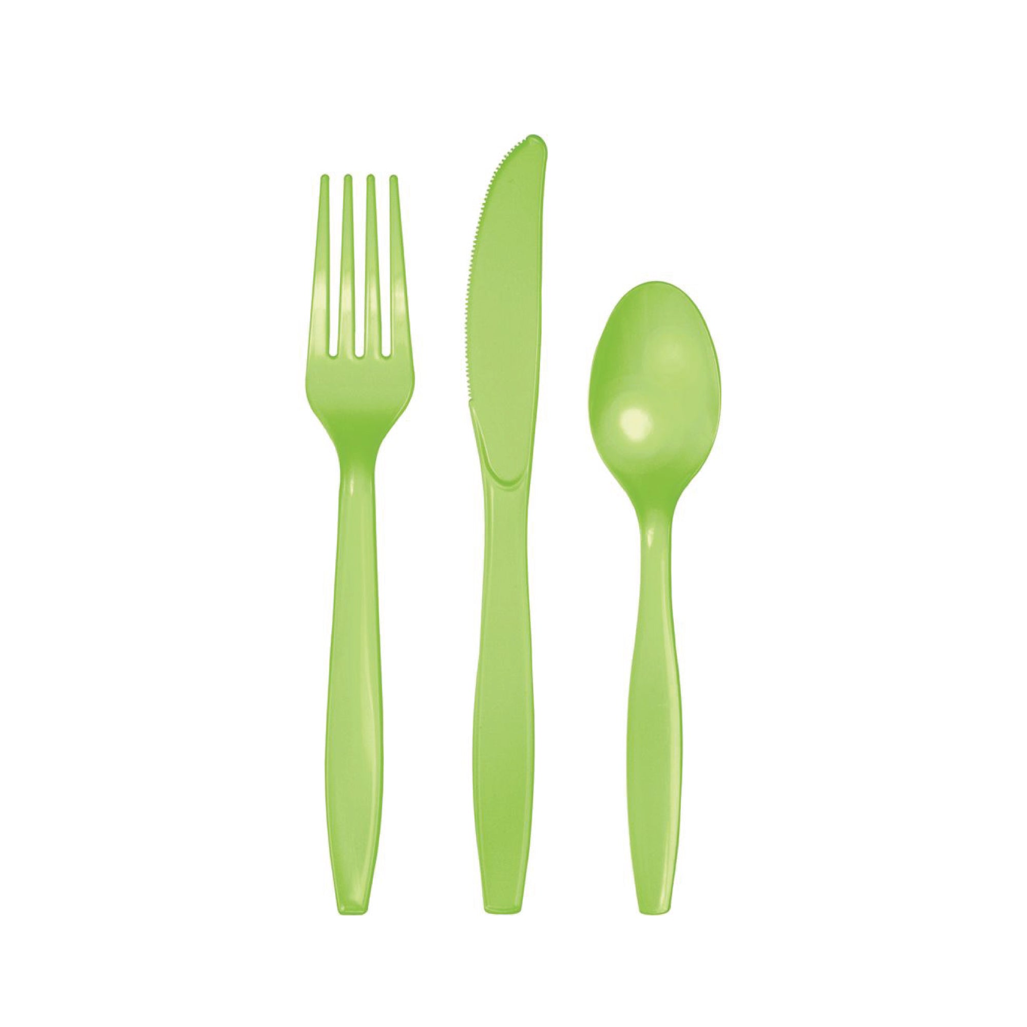 Lime Green Plastic Cutlery Service for 8 | The Party Darling