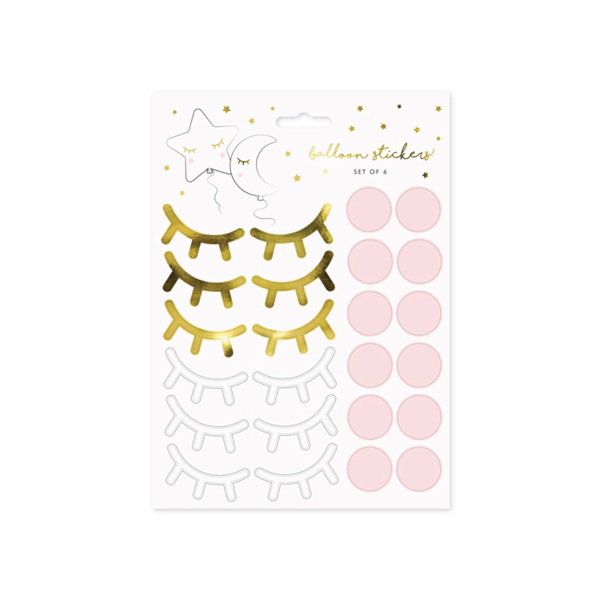Eyelashes & Cheeks Balloon Stickers, 2 Sheets | The Party Darling