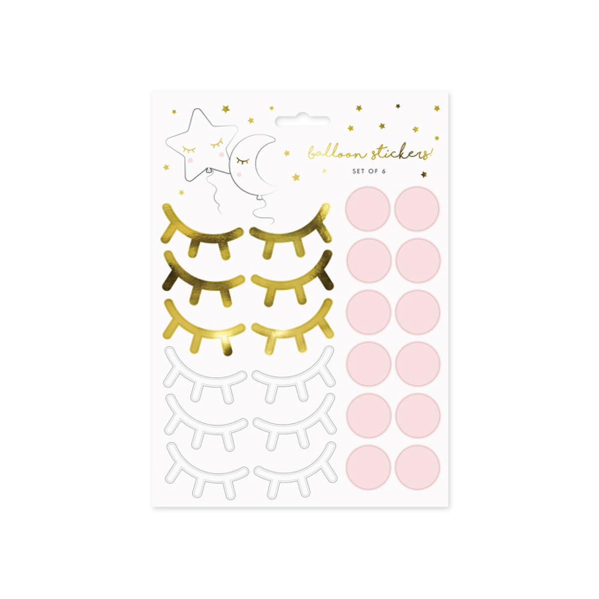 Eyelashes &amp; Cheeks Balloon Stickers, 2 Sheets | The Party Darling