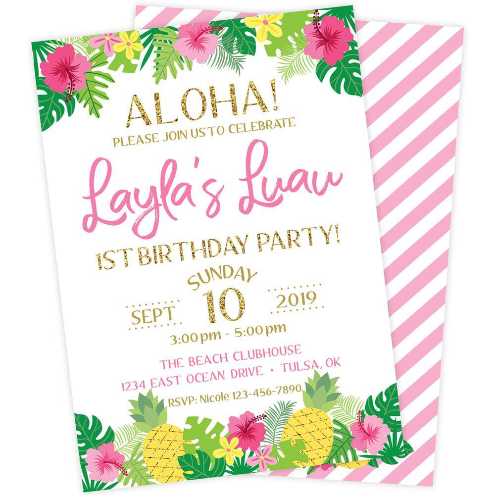 Personalized Luau Birthday Invitation | The Party Darling for Free Printable Hawaiian Birthday Party Invitations