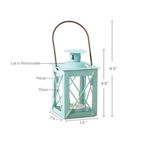 Luminous Blue Mini Lantern Tea Light Holder 1ct Measurements