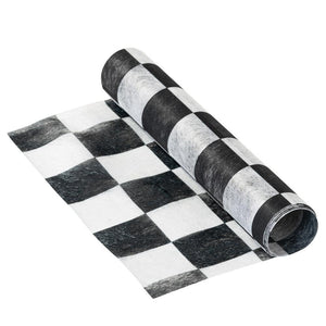 Black & White Check Table Runner 6.5ft | The Party Darling