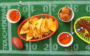 Football Grass Table Runner  with snacks