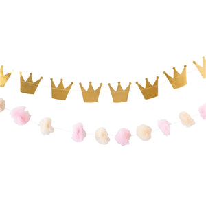 Magical Princess Crown & Pom Pom Garland 10ft | The Party Darling