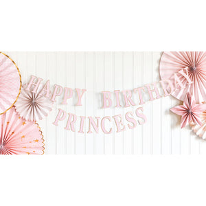 Magical Princess Happy Birthday Banner 4ft Displayed