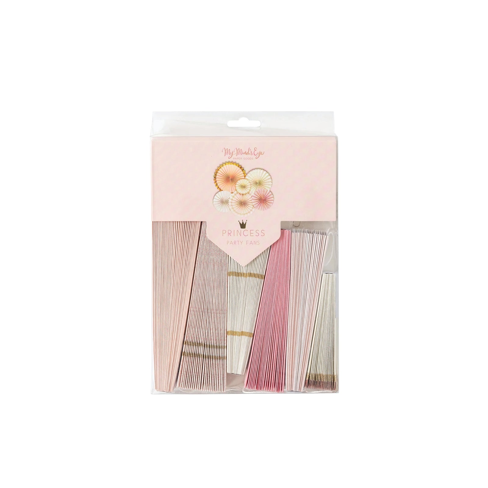 Gold & Pink Princess Paper Fan Decorations 6ct | The Party Darling