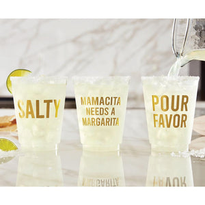 Mama Needs a Margarita Frosted Plastic Cups 6ct Fiesta Party
