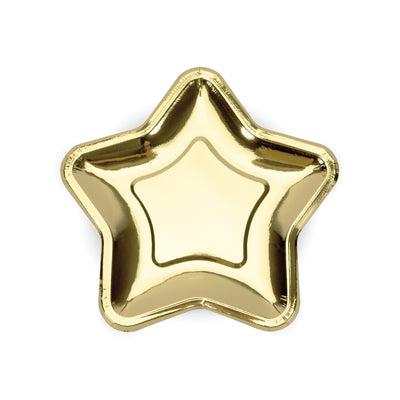 Metallic Gold Star Dessert Plates 6ct