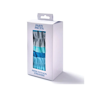 Metallic Blue & Silver Crepe Paper Streamers 2ct Packaged
