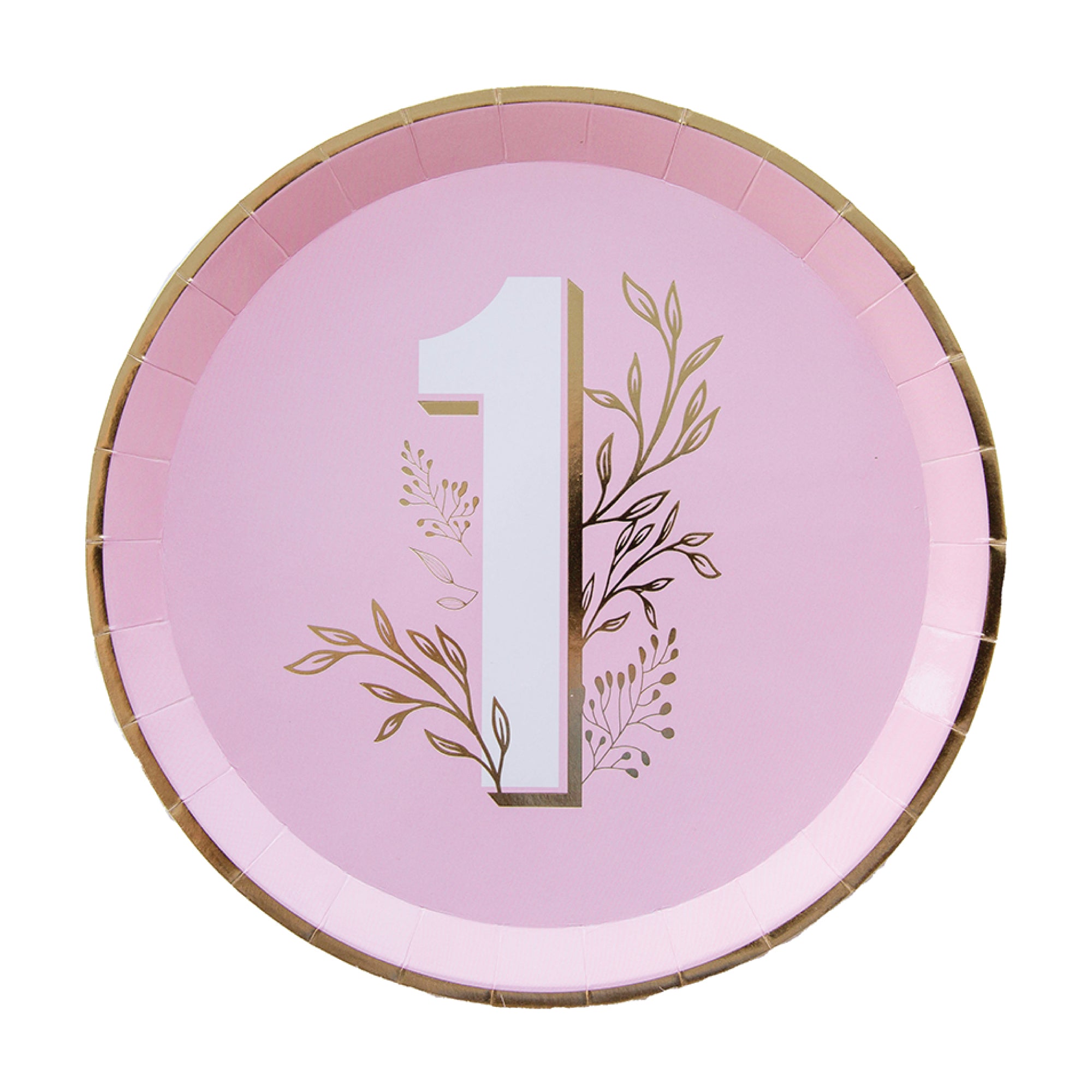 Pink & Gold 1st Birthday Lunch Plates 8ct | The Party Darling