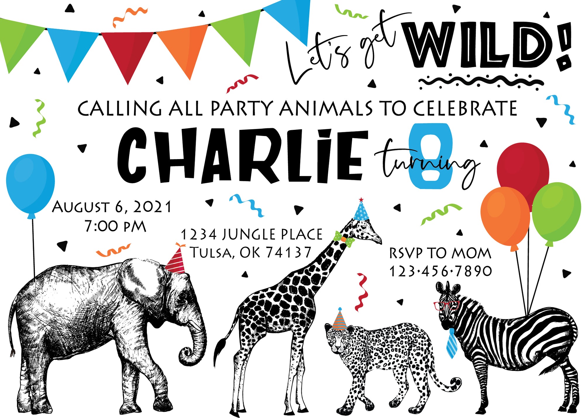 Printable Get Wild Safari Birthday Invitation | The Party Darling