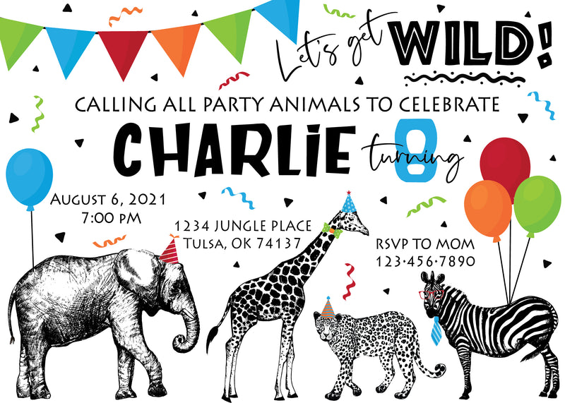 Printable Get Wild Safari Birthday Invitation | The Party Darling