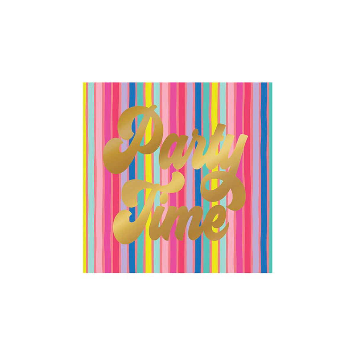 Multicolor Stripes Party Time Dessert Napkins 20ct | The Party Darling