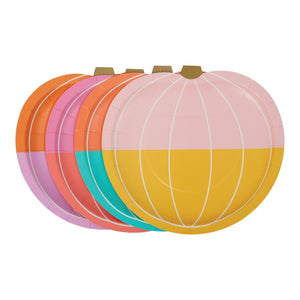 Multicolor Pumpkin Lunch Plates 8ct | The Party Darling