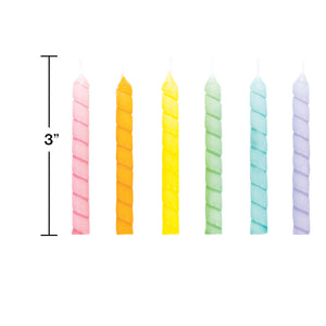 Multicolor Pastel Spiral Birthday Candles 12ct - The Party Darling