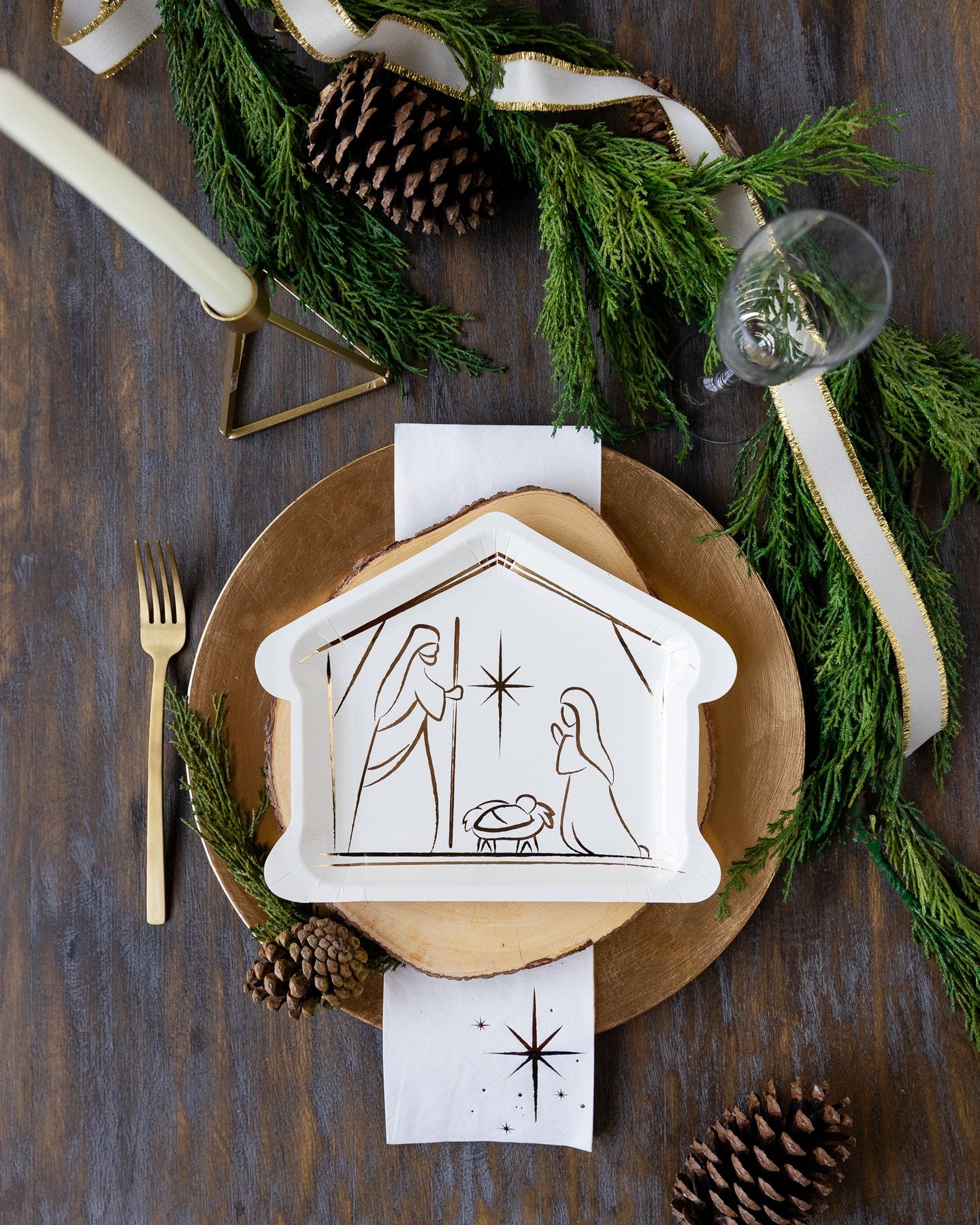 Christmas Nativity Paper Plates 8ct | The Party Darling