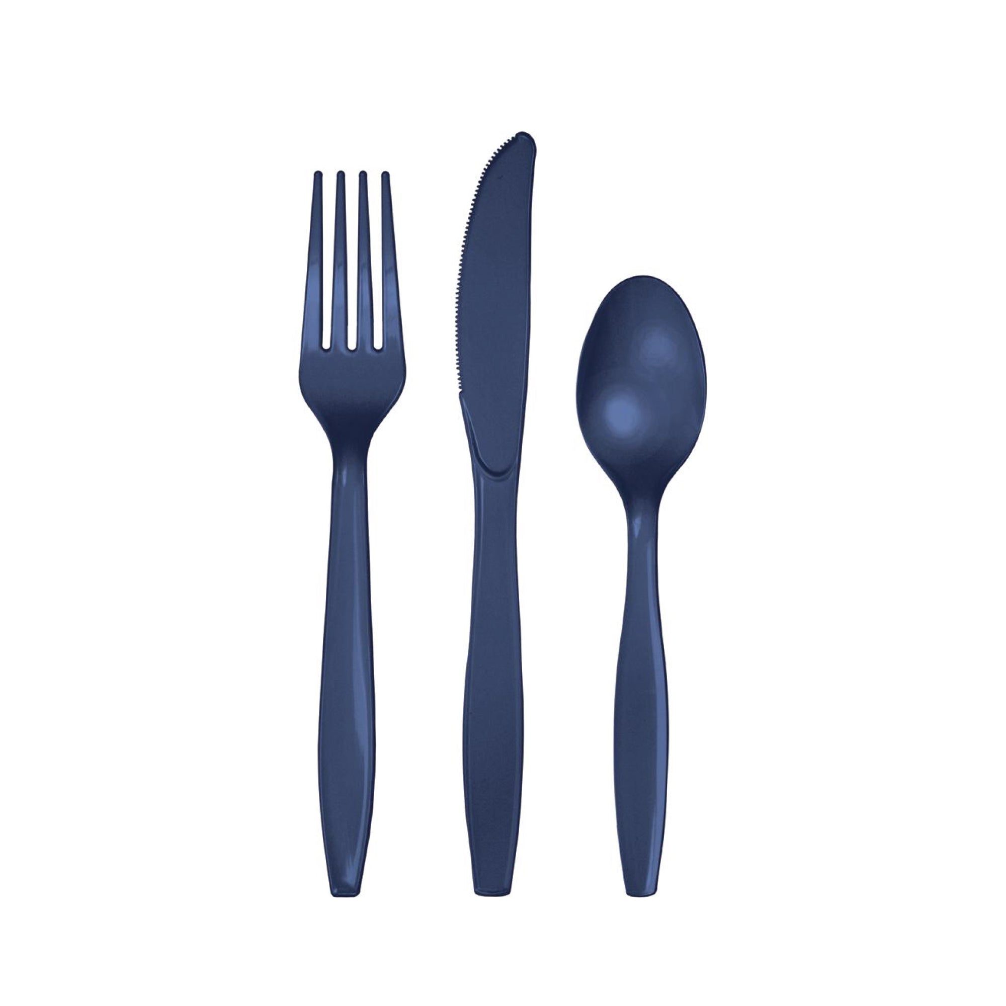 Navy Plastic Cutlery Service for 8 | The Party Darling