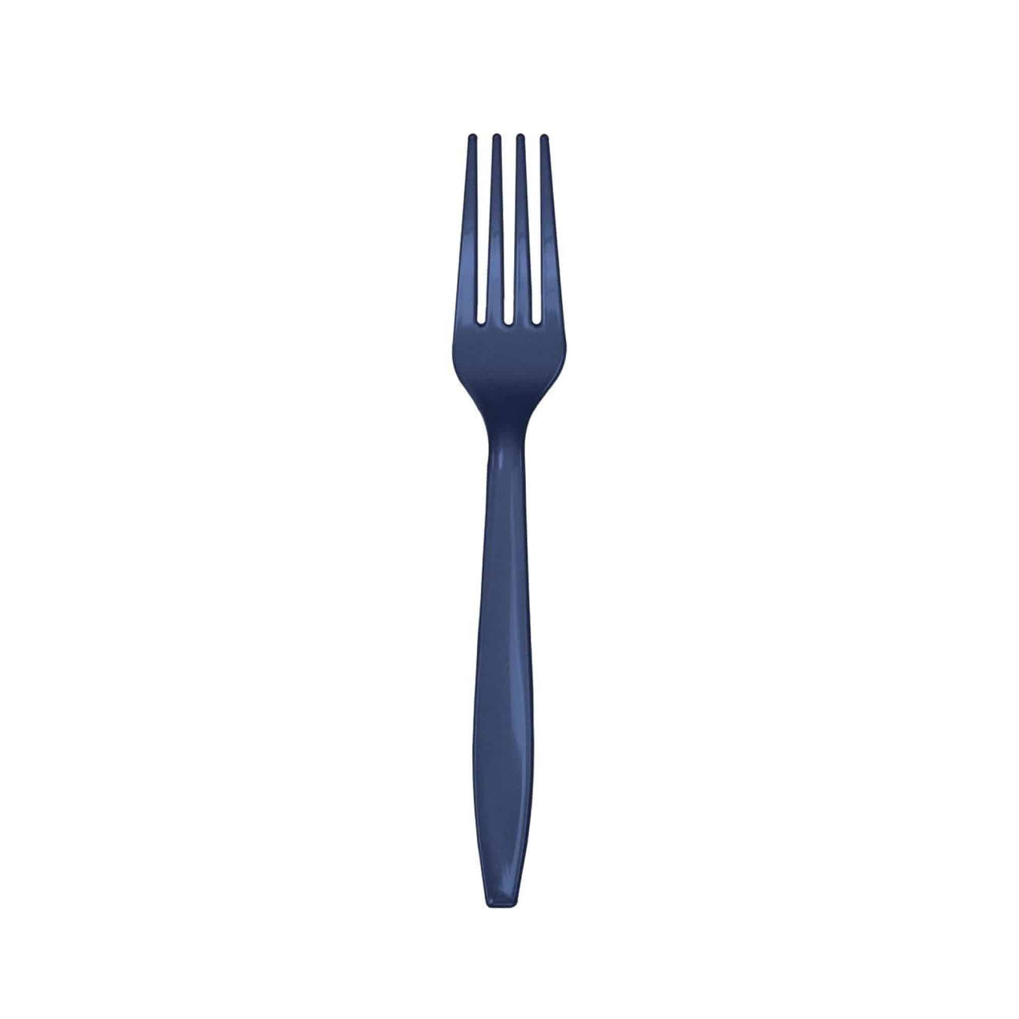 Navy Plastic Forks Service for 24 | The Party Darling
