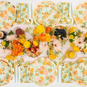 Citrus Floral Salad Plates 8ct - The Party Darling