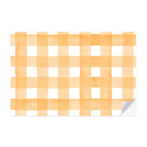 Orange Gingham Tear-Off Paper Placemat Pad 25ct | The Party Darling