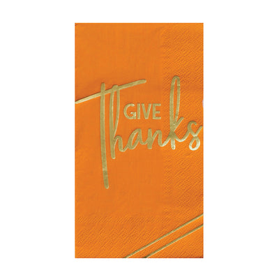 Orange Give Thanks Paper Guest Towels 16ct