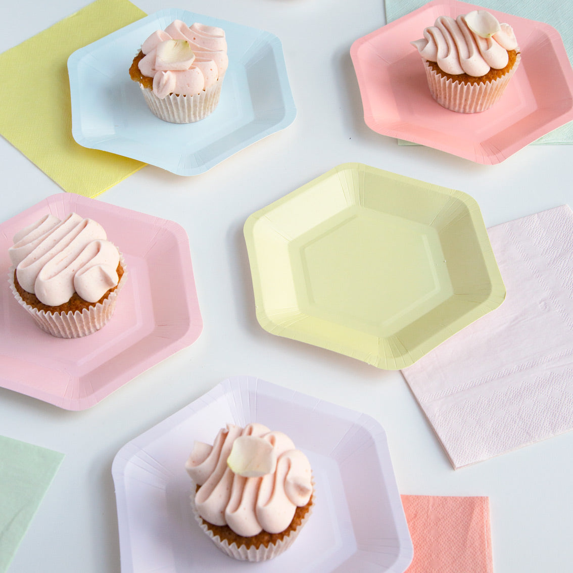 Pastel Hexagonal Dessert Plates 12ct | The Party Darling