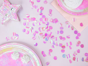 iridescent party table