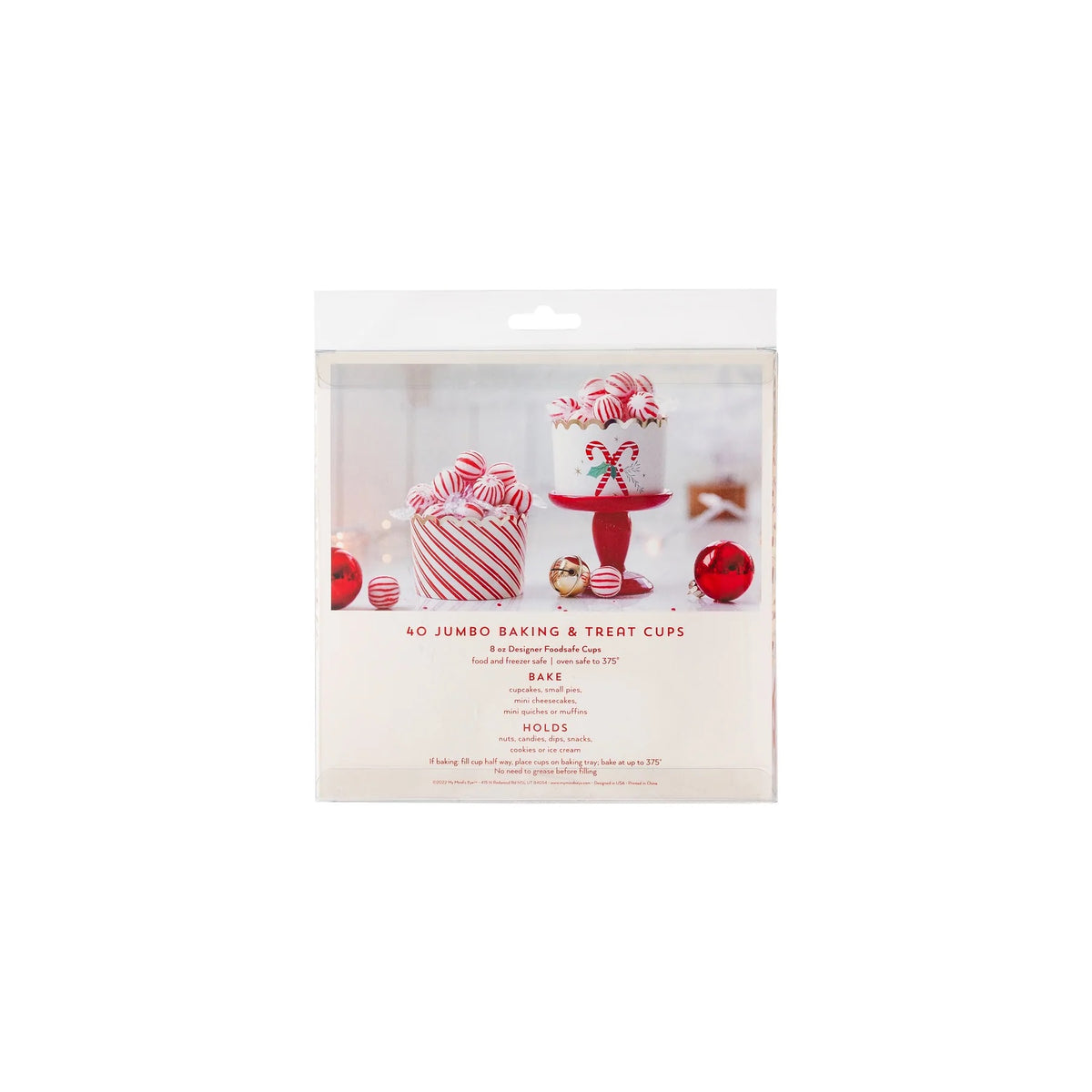 Red Candy Cane, Jumbo Bake Cups - 35ish Cupcake Liners – Frans Cake and  Candy