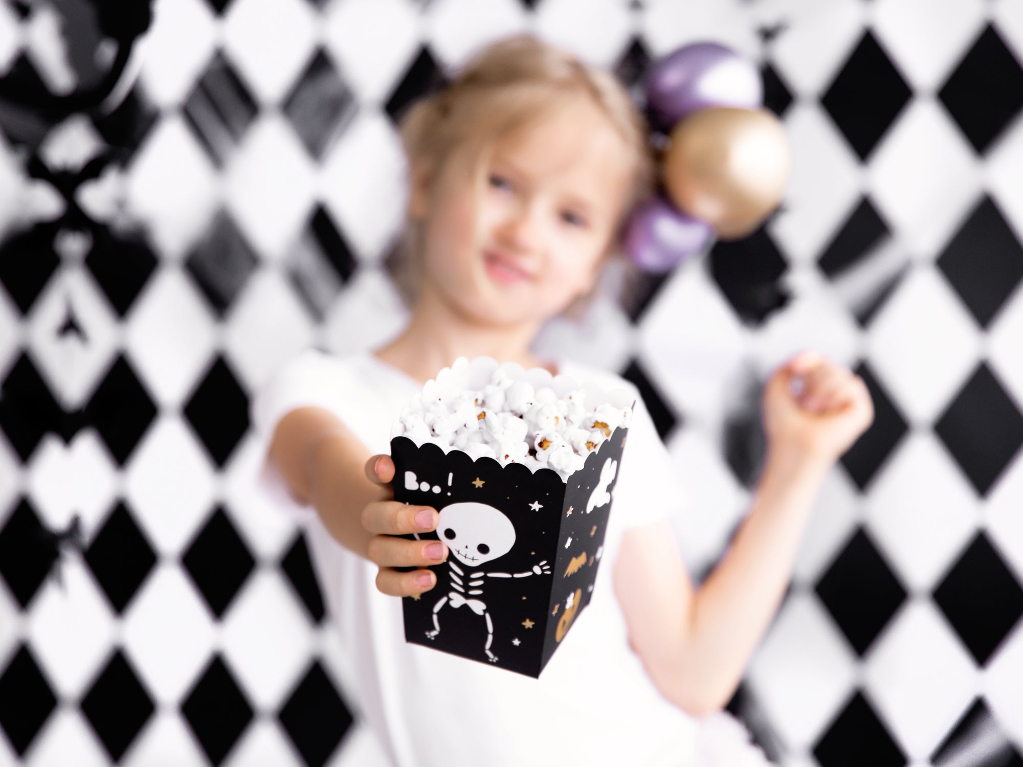Black Halloween BOO Popcorn Boxes 6ct |The Party Darling