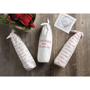 Pairs Well with Relatives Tyvek Wine Bottle Bag 1ct Displayed