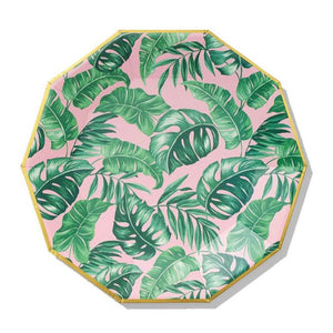 Pink Palm Leaf Lunch Plates 10ct | The Party Darling  Edit alt text
