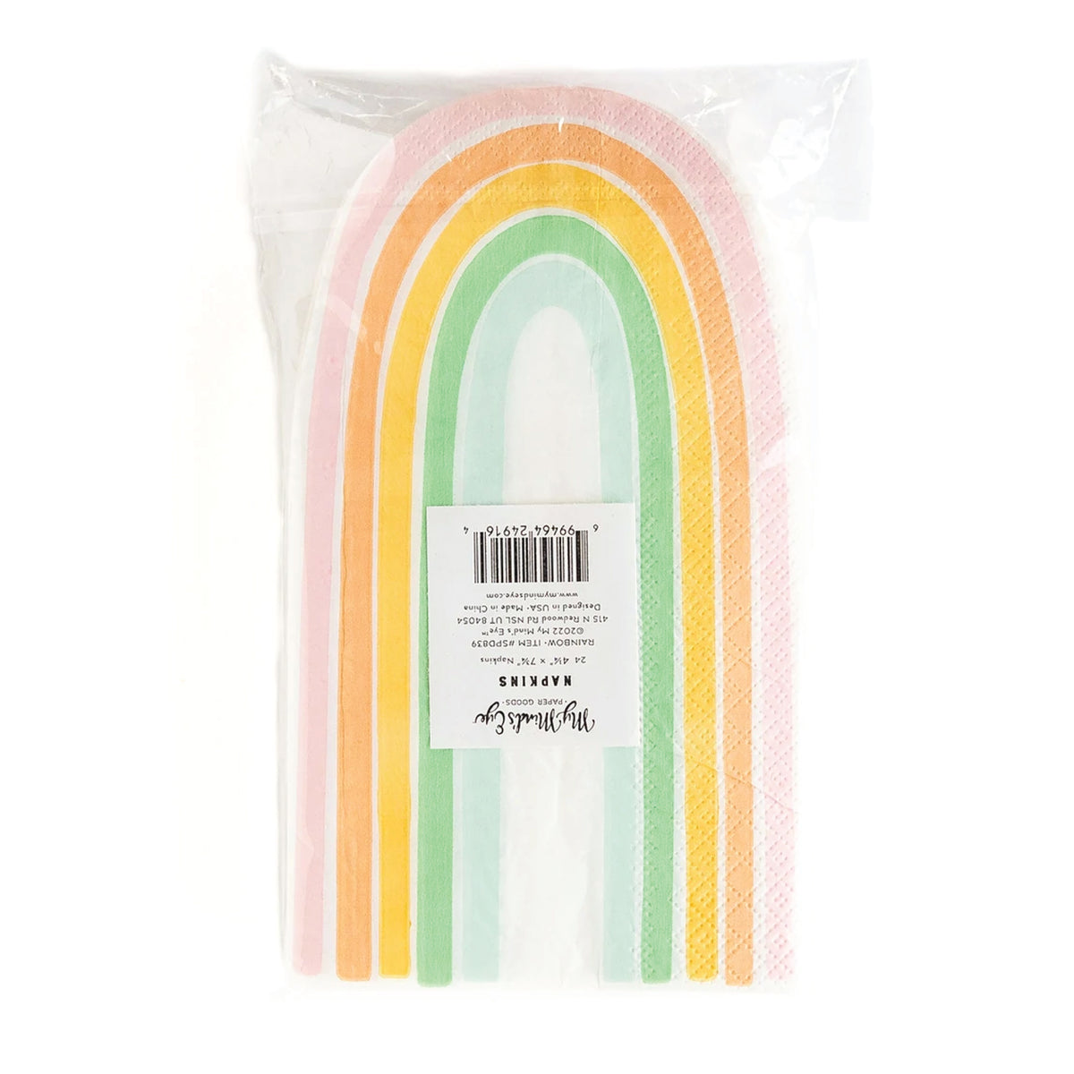 Pastel Rainbow Shaped Lunch Napkins 24ct Packaged