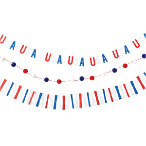 Patriotic Stars & Stripes Mini Banner Set | The Party Darling