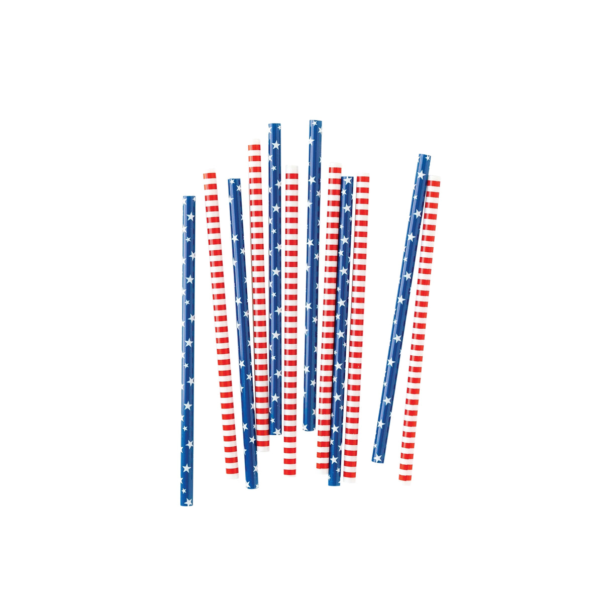 Multicolor Striped Reusable Plastic Straws, 24ct