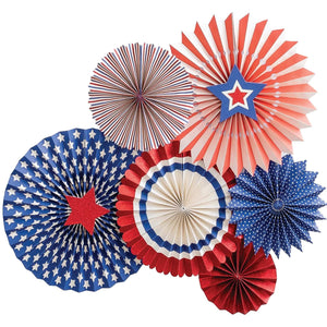 Patriotic Stars & Stripes Party Fans 6ct | The Party Darling